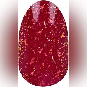 Color Street ALL FIRED UP Prism FX Deep Berry Red Orange To Gold Flecks Nail Set